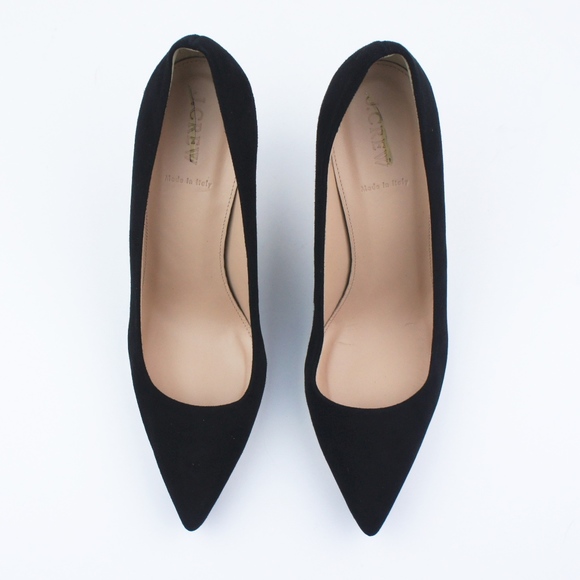 New JCREW Black Elsie Suede Pumps Heels - Picture 3 of 5